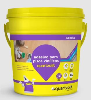 COLA ADESIVO PARA PISOS VINILICOS BRANCO 18L QUARTZOLIT