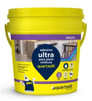COLA ADESIVO PARA PISOS VINILICOS ULTRA BRANCO 18L QUARTZOLIT