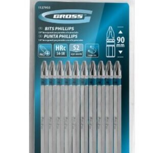 BITS PHILLIPS PH2, ACO CROMO MOLIBDENIO, 90MM, 10PCS // GROSS 1137955