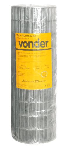 TELA ALAMBRADO MALHA 10X5CM FIO 1,9MM 1M X 25M VONDER 8067105010