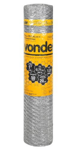 TELA METALICA HEX PINTEIRO MALHA 1" FIO22 1M X 50M VONDER 8068122100