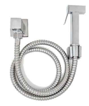 DUCHA HIGIENICA METAL CROMADA QUADRATTA COM GATILHO ULTRA METAIS LUXO