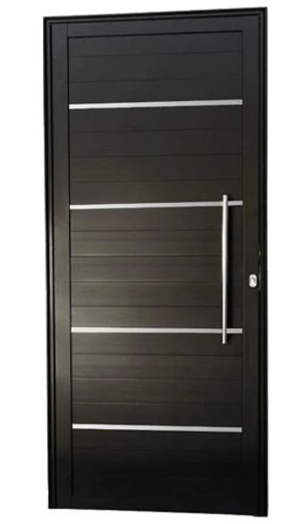 PORTA ALUMINIO PIVOTANTE COM FRIZO PRETA KING 210X100-E JP (ENC)