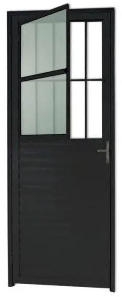 PORTA ALUMINIO POSTIGO+LAMBRIL VM PRETA 210X80-E JP