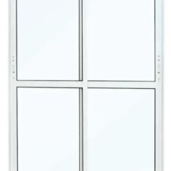 PORTA CORRER LATERAL 2F ALUMINIO MASTER D/E C/VIDRO BRANCA 210X120 JP