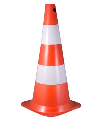 CONE SINALIZAÇAO LARANJA /BRANCO POLIETILENO 75x37x37CM - VONDER 7029000754