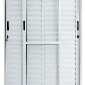 PORTA CORRER ALUMINIO MASTER BALCAO 3F D/E C/VIDRO BRANCA 210X120 JP (ENC10)