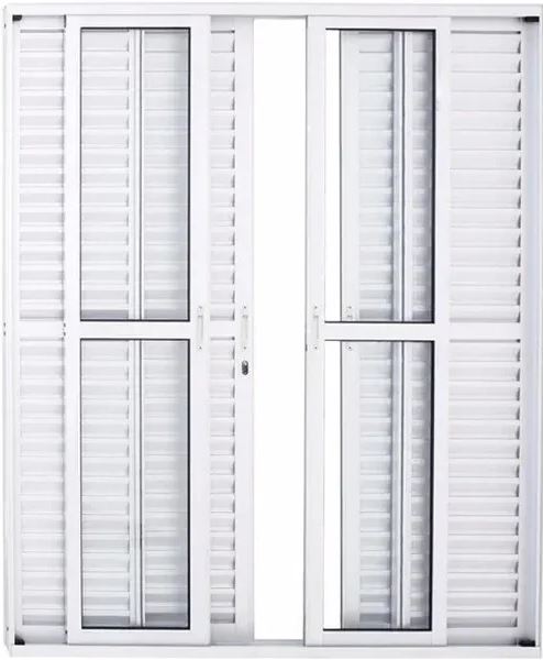 PORTA CORRER ALUMINIO MASTER BALCAO 6FOLHAS C/VIDRO BRANCA 210X150 JP (ENC10)