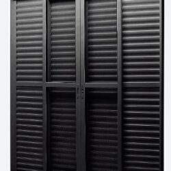 PORTA CORRER ALUMINIO MASTER BALCAO 6FOLHAS C/VIDRO PRETA 210X150 JP (ENC10)