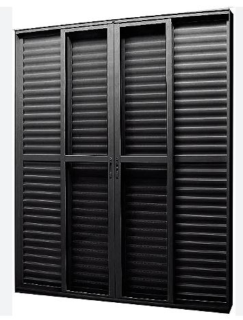 PORTA CORRER ALUMINIO MASTER BALCAO 6FOLHAS C/VIDRO PRETA 210X180 JP (ENC10)