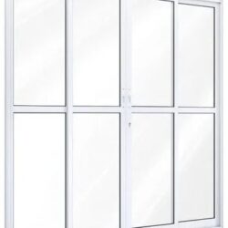 PORTA CORRER ALUMINIO MASTER 4FOLHAS C/VIDRO BRANCA 210X200 JP (ENC10)