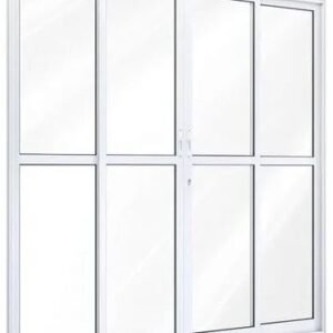 PORTA CORRER ALUMINIO MASTER 4FOLHAS C/VIDRO BRANCA 210X200 JP (ENC10)