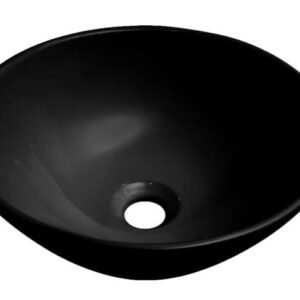 CUBA DE LOUÇA REDONDA 32X13 PRETA FOSCA NEOS