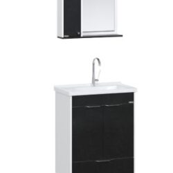 KIT GABINETE + ESPELHEIRA + CUBA ROMA PRETO COM PÉS RORATO