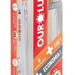 LUM EMERG 6 SUPERLEDS C/ PILHA REC OUROLUX 01981