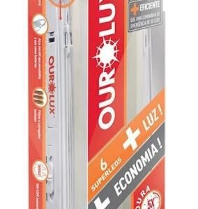 LUM EMERG 6 SUPERLEDS C/ PILHA REC OUROLUX 01981