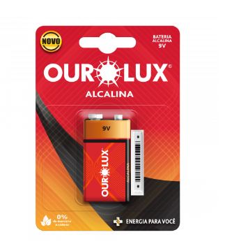 PILHA OUROLUX BATERIA 9V ALCALINA BLISTER 27291