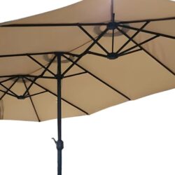 OMBRELONE TRIPLO AERTICULADO 2,7X4,6M BASE FIXA CAQUI - ATOPY 23521