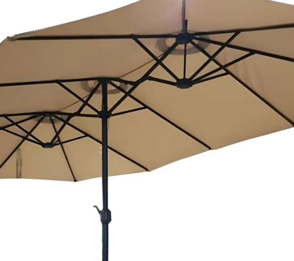 OMBRELONE TRIPLO AERTICULADO 2,7X4,6M BASE FIXA CAQUI - ATOPY 23521