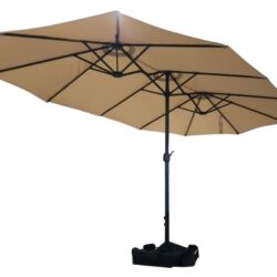 OMBRELONE TRIPLO AERTICULADO 2,7X4,6M BASE FIXA CAQUI - ATOPY 23521