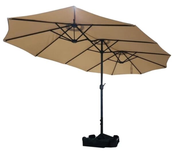 OMBRELONE TRIPLO AERTICULADO 2,7X4,6M BASE FIXA CAQUI - ATOPY 23521