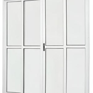 PORTA DE CORRER CENTRAL ALUMINIO C/ VIDRO BRANCO 4F 200X210 JP
