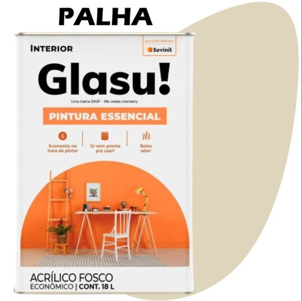 TINTA ACRILICA FOSCA GLASU PINTURA ESSENCIAL 18L PALHA SUVINIL