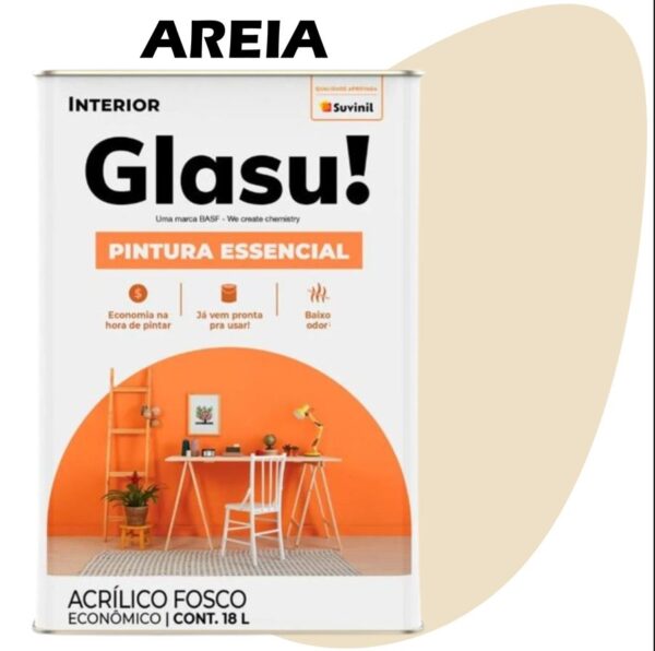 TINTA ACRILICA FOSCA GLASU PINTURA ESSENCIAL 18L AREIA SUVINIL