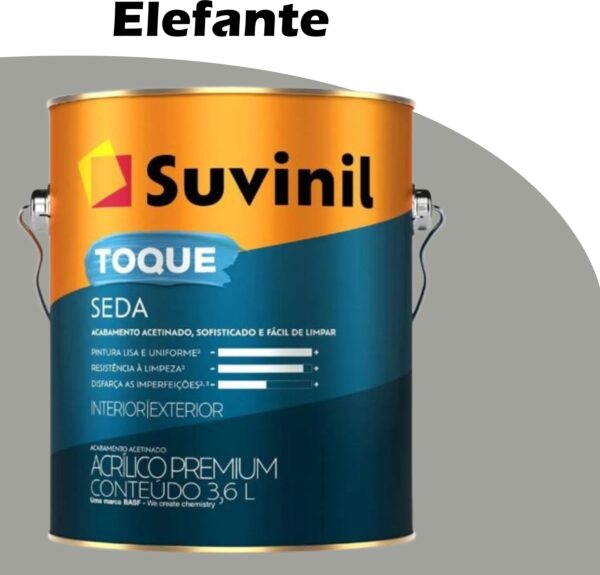 TINTA ACRILICA ACETINADA TOQUE SEDA 3,6L ELEFANTE SUVINIL