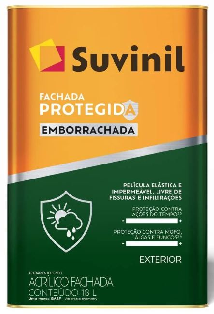 TINTA ACRILICA EMBORRACHADA FACHADA PROTEGIDA18L BRANCO NEVE SUVINIL