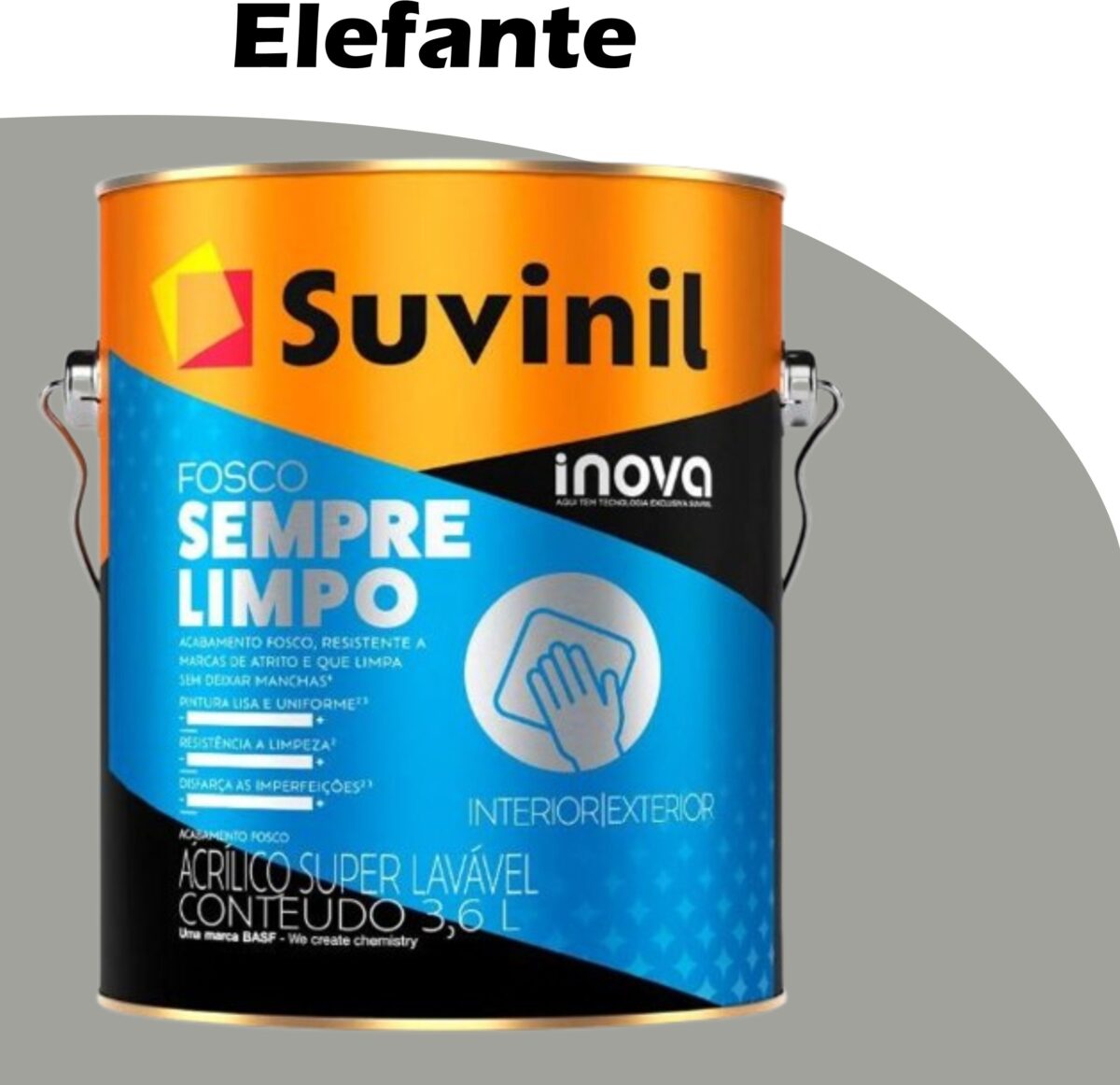 5bf3ceb6-ff49-4394-80fd-260df23c8b61 TINTA ACRILICA FOSCO SEMPRE LIMPO 3,6L ELEFANTE SUVINIL