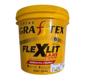 FLEXLIT VEDA LAJES PAREDE TELHA BORRACHA LIQUIDA 3,6L GRAFFTEX TÉRMICO