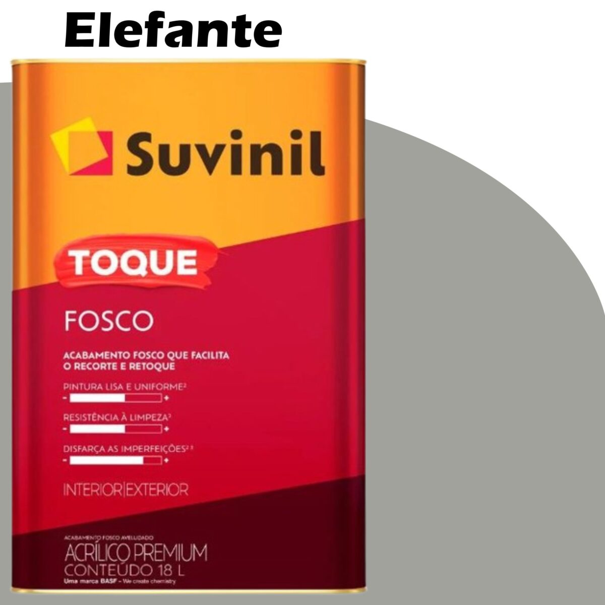 8b9ce917-c0a8-445c-9e64-890b77732cc3 TINTA ACRILICA TOQUE FOSCO (CLASSICA) 18L ELEFANTE SUVINIL