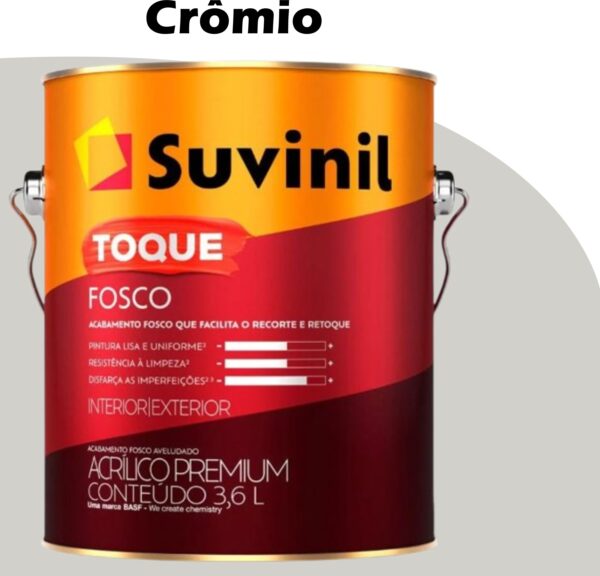 TINTA ACRILICA TOQUE FOSCO (CLASSICA) 3,6L CROMIO SUVINIL