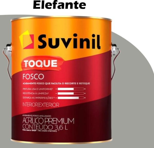 TINTA ACRILICA TOQUE FOSCO (CLASSICA) 3,6L ELEFANTE SUVINIL