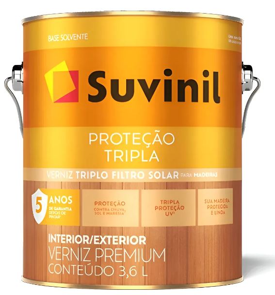 VERNIZ FILTRO SOLAR TRIPLA PROTECAO BRILHANTE 3,6L IMBUIA SUVINIL