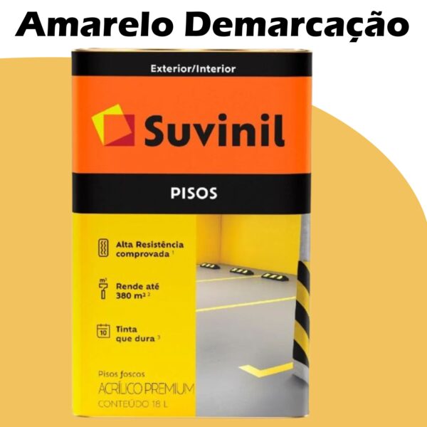 TINTA ACRILICA FOSCO PREMIUM PISOS 18L AMARELO DEMARCACAO SUVINIL