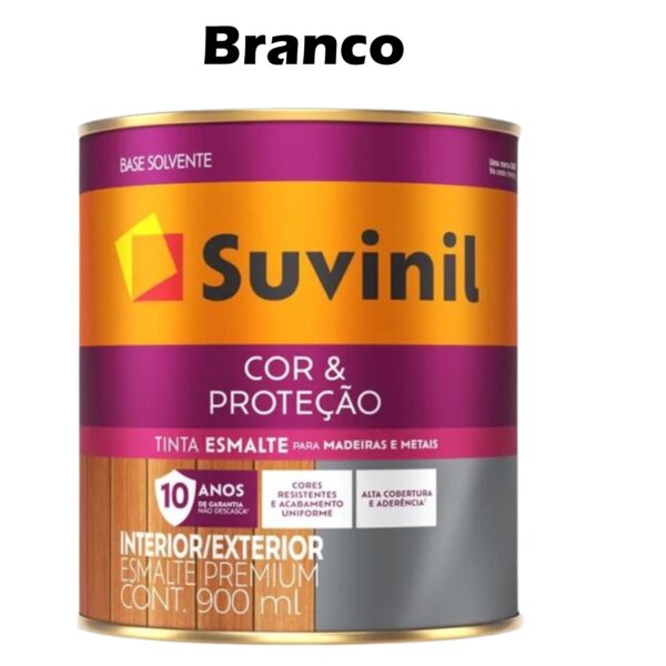 ESMALTE SOLVENTE COR PROTECAO BRILHANTE 0,9L BRANCO SUVINIL