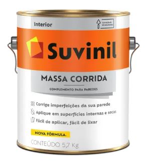 MASSA CORRIDA INTERIOR 5.7KG (3,6L) SUVINIL