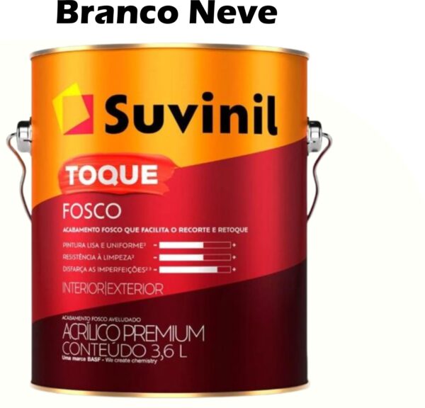 TINTA ACRILICA TOQUE FOSCO (CLASSICA) 3,6L BRANCO NEVE SUVINIL