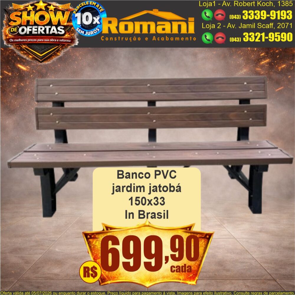 banqo de jardim pvc in brasil show de oferta promocao