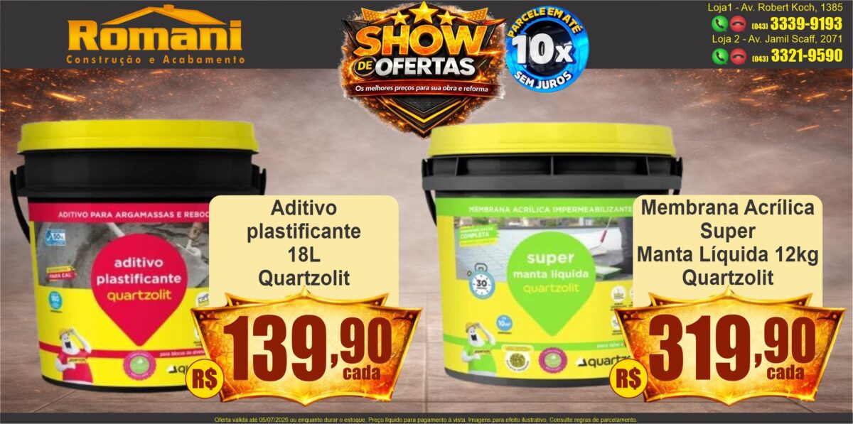 gr_super manta liquida + impermeabilizante aditivo plastificante 18l quartzolit show de ofertas promocao