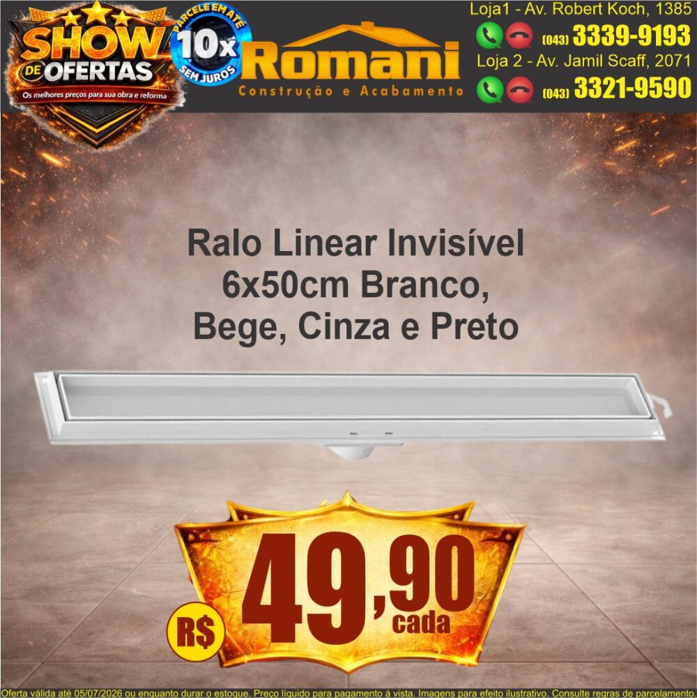 ralo linear invisivel rf max show de ofertas promocao