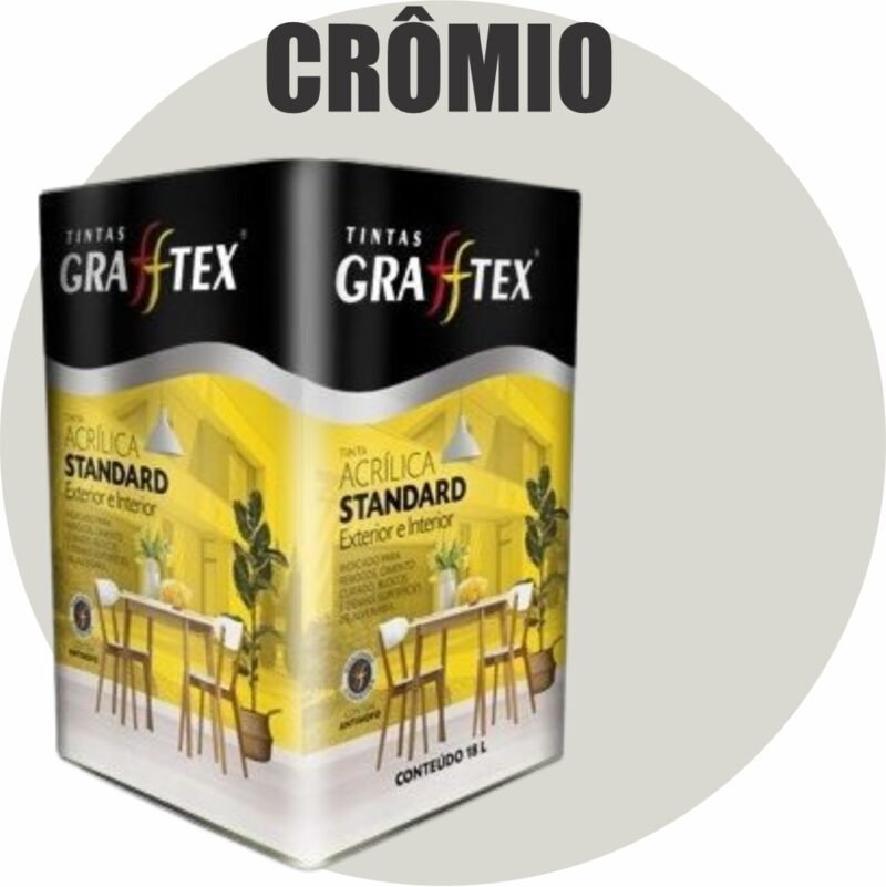 TINTA ACRILICA FOSCA STANDARD INT/EXT 18L CROMIO GRAFFTEX-