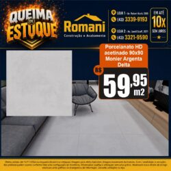 PORCELANATO MONIER ARGENTA ACETINADO 90X90 DELTA NOVA (2,43)