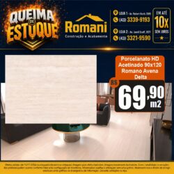 PORCELANATO ROMANO AVENA ACETIANDO 90X120 DELTA NOVA (3,24)