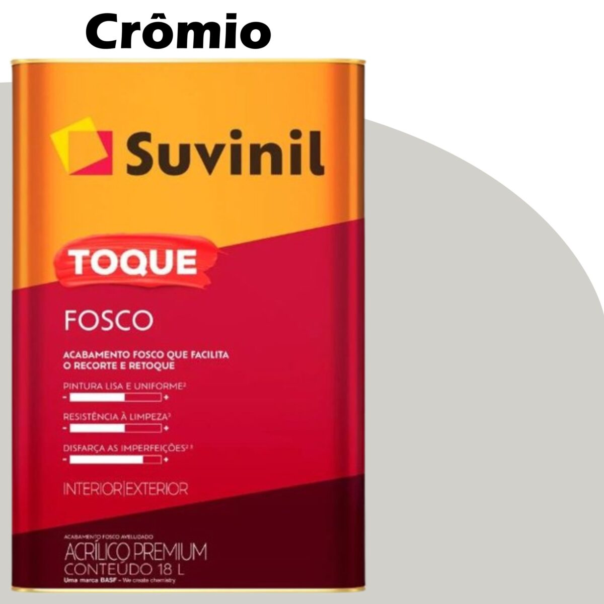 60a7567c-1080-49a4-9409-21434cbac95e TINTA ACRILICA TOQUE FOSCO (CLASSICA) 18L CROMIO (B161) SUVINIL