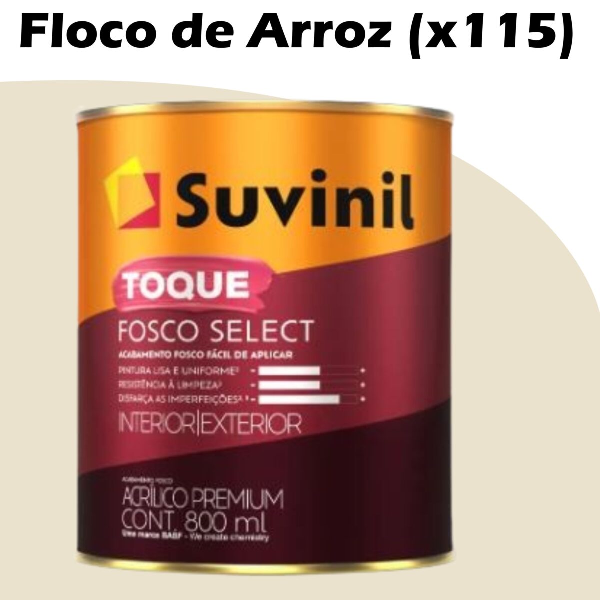 6dc8904b-4b0d-4b1e-a942-4b34a222ca6d TINTA ACRILICA TOQUE FOSCO BASE A 0,8L SUVINIL FLOCOS DE ARROZ (X115)