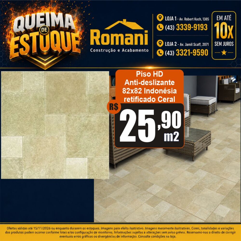 piso externo 82x82 indonesia retificado ceral queima de estoque londirna