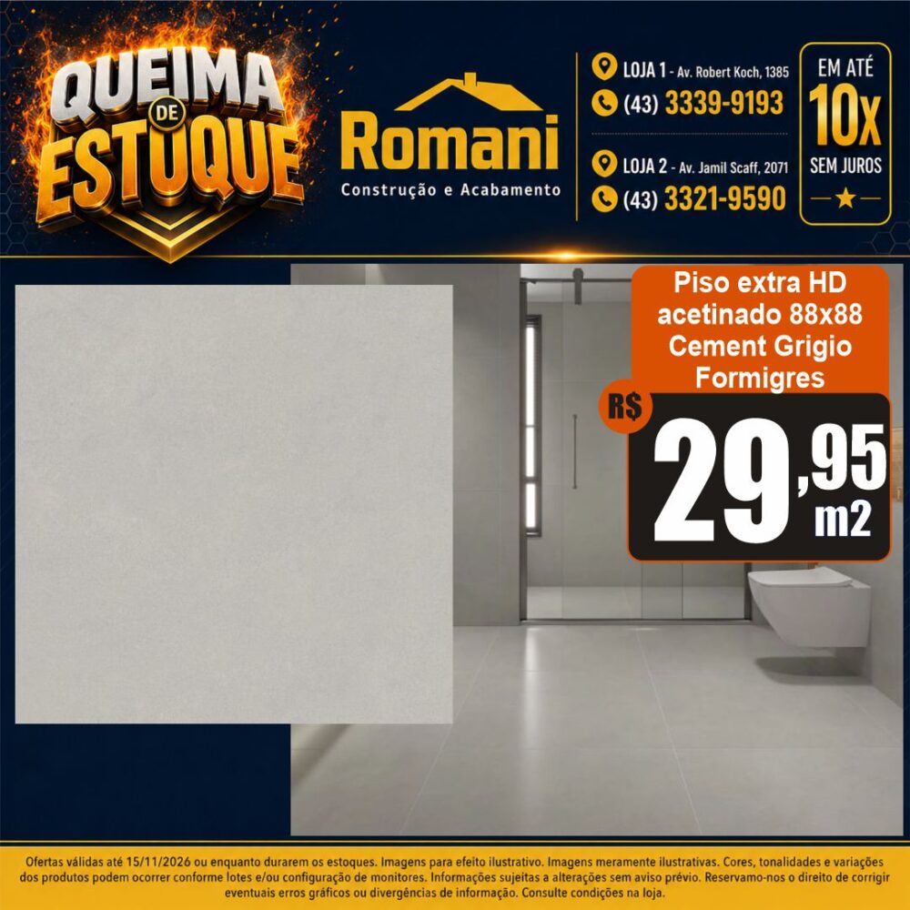 piso hd cement grigio ac 88x88 formigres queima de estoque londirna